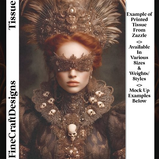 Papier Mousseline Mascarade gothique masquée femme DU1 Découpage