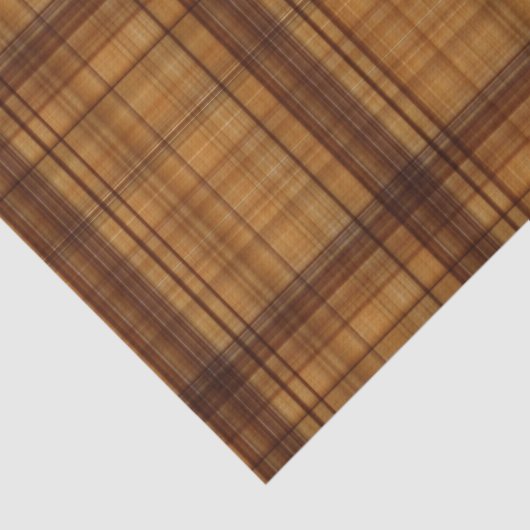 Papier Mousseline Masculine Browns Plaid Motif (Détail)