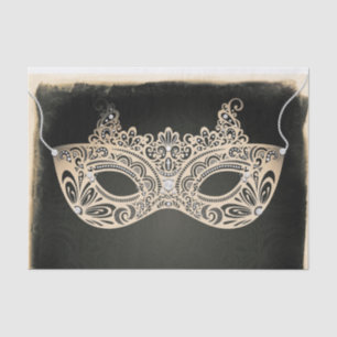 Papier Mousseline Masque de masquerade perle verte vintage pour fête