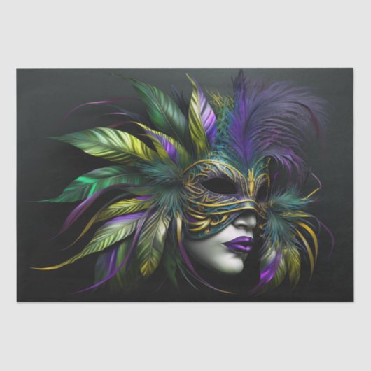 Papier Mousseline Masque Mardi Gras (Recto)