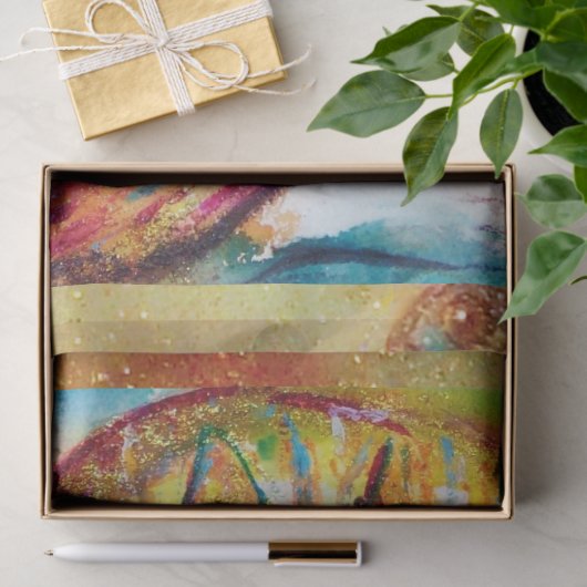 PAPIER MOUSSELINE MASQUÉRADE VÉNÉTIENNE - MASQUE EN JAUNE (Cadeau)