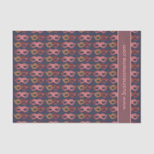 Papier Mousseline Masques de Bourgogne Masquerade Masques Motif Text (Recto)