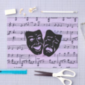 Papier Mousseline Masques de musique et de théâtre violets (Artisanat)