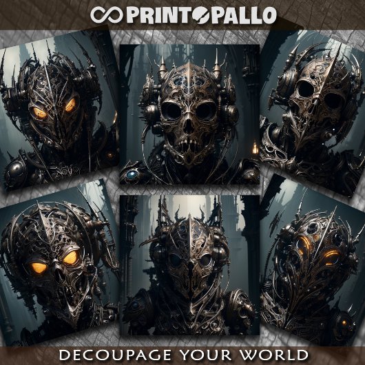 Papier Mousseline Masques faciaux démon cyberpunk gothique