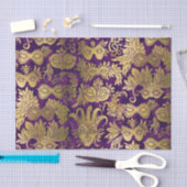 Papier Mousseline Masques masqués en or sur Motif violet (Artisanat)