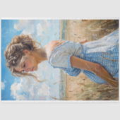 Papier Mousseline Maternité En vichy bleu | Découpage du pays souple (Recto)