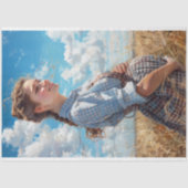 Papier Mousseline Maternité souriante des Prairies | Découpage de fe (Recto)