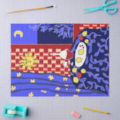 Papier Mousseline Matisse Inspiré Bleu Nuit Encore Vin (Artisanat)