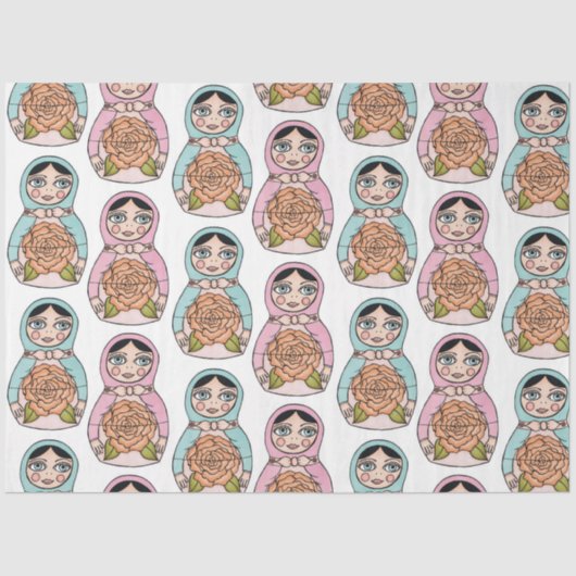 Papier Mousseline Matryoshka Poupée de nidification Babushka Toy Env (Recto)