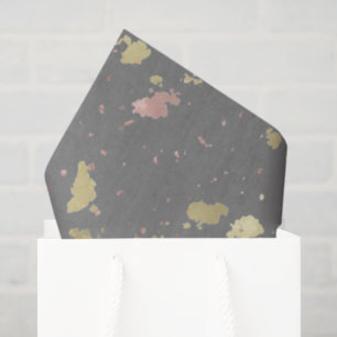 Papier Mousseline Matte Gold et Rose Gold Flakes Warm Dark Grey