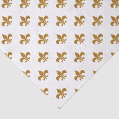 Papier Mousseline Matte Gold Fleur-de-lis sur Blanc (Détail)