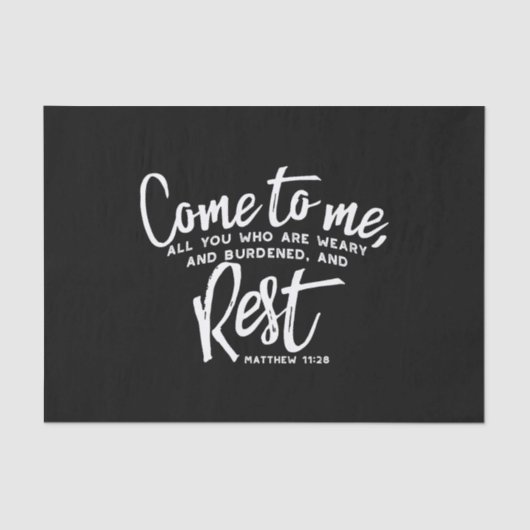 Papier Mousseline Matthieu 11 Verse de la Bible (Recto)