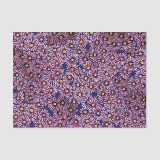 Papier Mousseline Mauve Moody Daisies (Recto)