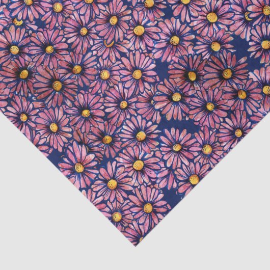 Papier Mousseline Mauve Moody Daisies (Détail)