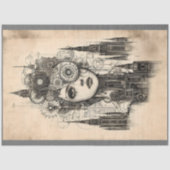 Papier Mousseline Mécanique Gothique Steampunk Femme N3 Découpage (Recto)