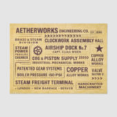 Papier Mousseline Mechanical Works Factory Typography FA6 Decoupage (Recto)