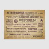 Papier Mousseline Mechanical Works Factory Typography FA7 Decoupage (Recto)