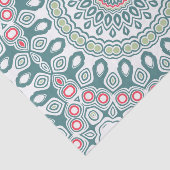 Papier Mousseline Médaillon de style mondial turquoise et vert (Détail)