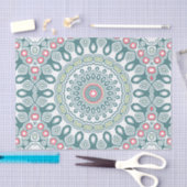 Papier Mousseline Médaillon de style mondial turquoise et vert (Artisanat)