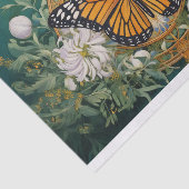 Papier Mousseline Médaillon du Monarque de Dahlia sur Rich Green (Détail)