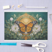 Papier Mousseline Médaillon du Monarque de Dahlia sur Rich Green (Artisanat)