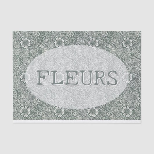 Papier Mousseline Médaillon floral modifiable Découpage William Morr (Recto)
