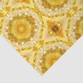 Papier Mousseline Médaillon Motif en Motif Batik Jaune de moutarde (Détail)