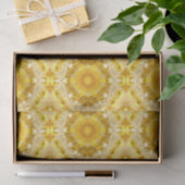 Papier Mousseline Médaillon Motif en Motif Batik Jaune de moutarde (Cadeau)