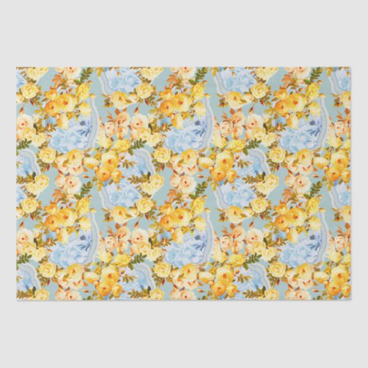 Papier Mousseline Médaillons et Roses (Recto)