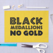 PAPIER MOUSSELINE MÉDALLIONS NOIRES PAS D'OR (Artisanat)