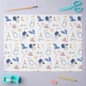 Papier Mousseline Médecin Médicale moderne Motif infirmière (Artisanat)