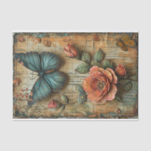 Papier Mousseline Média mixte rose et papillon