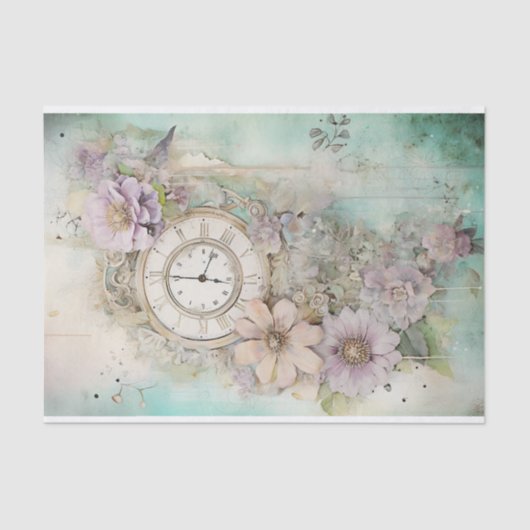 Papier Mousseline Médias et horloge mixtes (Recto)