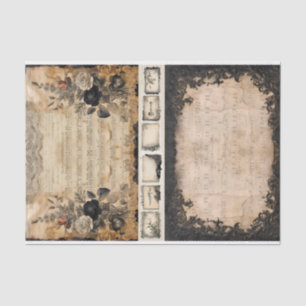 Papier Mousseline Médias mixtes Artiste Junk Journal Dark Gothic