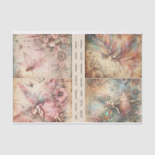 Papier Mousseline Médias mixtes Artiste Magique Fairy Art Junk Journ (Recto)