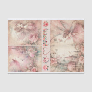 Papier Mousseline Médias mixtes Artiste Pink Junk Journal Fairy Coll