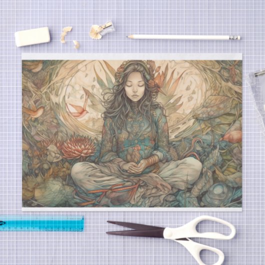 Papier Mousseline Méditation Namaste (Artisanat)