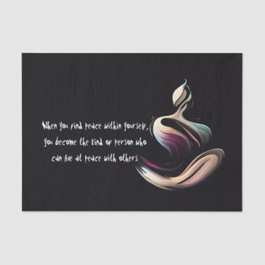 Papier Mousseline Méditation Yoga Instructeur Lotus Pose Brush Strok (Recto)