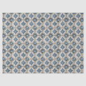 Papier Mousseline Mediterranean Spanish Tile Pattern Gold Blue (Recto)