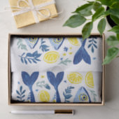 Papier Mousseline Mediterranean Summer Blue and Yellow Sardines (Cadeau)