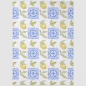 Papier Mousseline Mediterrenean Citrus Lemon pattern (Recto)