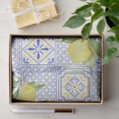 Papier Mousseline Mediterrenean Citrus Lemon pattern (Cadeau)