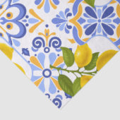 Papier Mousseline Mediterrenean Citrus Lemon pattern (Détail)