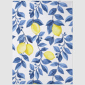 Papier Mousseline Mediterrenean Citrus Lemon pattern (Recto)