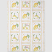 Papier Mousseline Mediterrenean Citrus Lemon pattern (Recto)