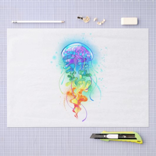 Papier Mousseline Méduse arc-en-ciel (Artisanat)