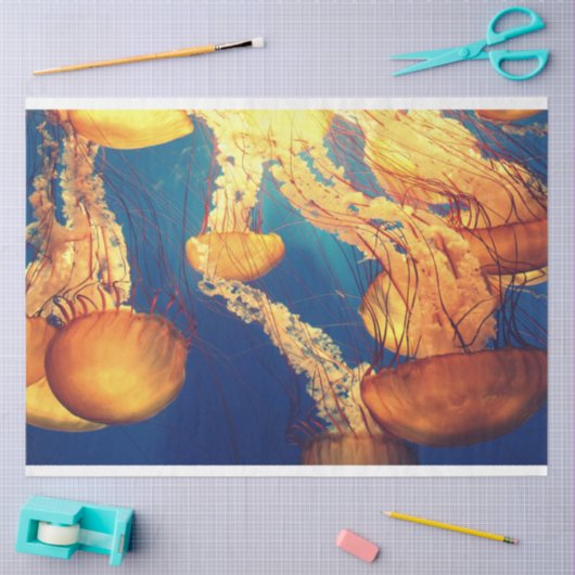 Papier Mousseline Méduse Océan 20x30 Découpage (Artisanat)