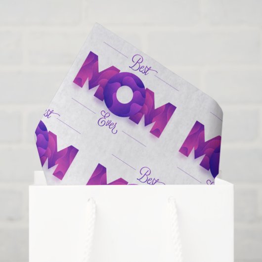 Papier Mousseline Meilleure maman jamais Typographie moderne | Fête  (Sac cadeau)