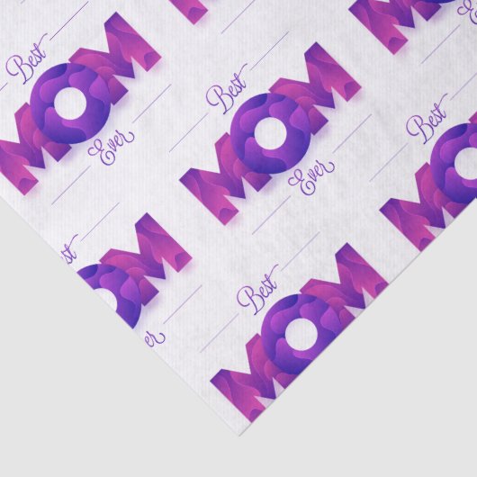 Papier Mousseline Meilleure maman jamais Typographie moderne | Fête (Détail)