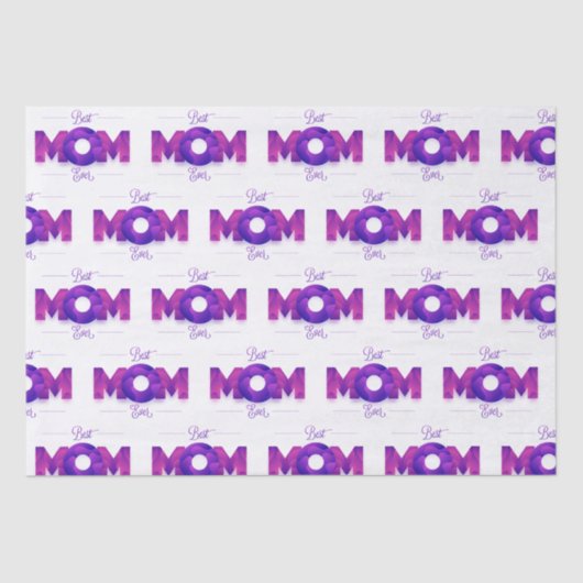 Papier Mousseline Meilleure maman jamais Typographie moderne | Fête  (Recto)